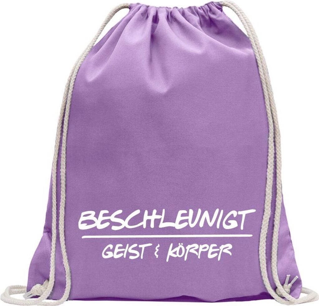 Kiwistar - Turnbeutel - lavendel - Beschleunigt Geist und Körper Fun Racing - Fun Rucksack Sport Beutel Gymsack Baumwolle mit Ziehgurt