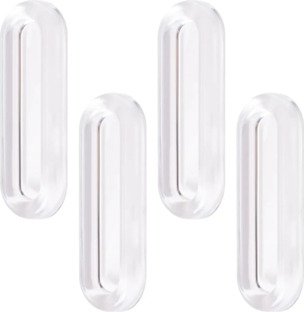 Lot de 4 Poignées de Porte Coulissante Transparente pour Vitre et Verre