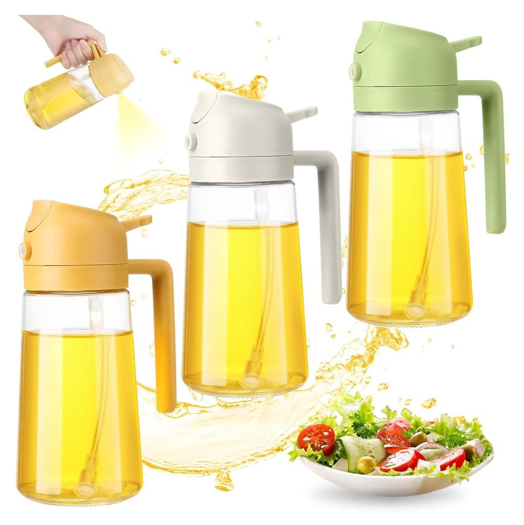 3 Stück Ölsprüher Ölflasche 2 in 1 Öl Sprühflasche, 470ml Produktbild 