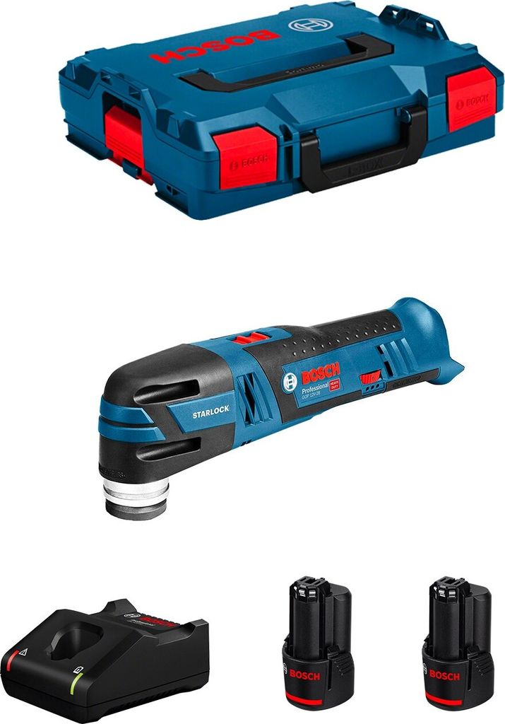 Multi-Cutter BOSCH GOP 12V-28 (2 x 3,0 Ah + GAL12V-40 + L-Boxx 102)