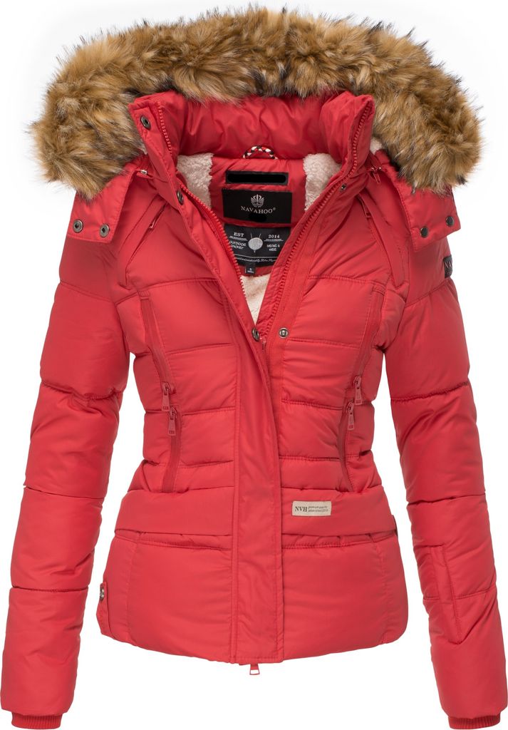 Navahoo Winterjacke Rot Navahoo Damen Winterjacke Steppjacke Kurz