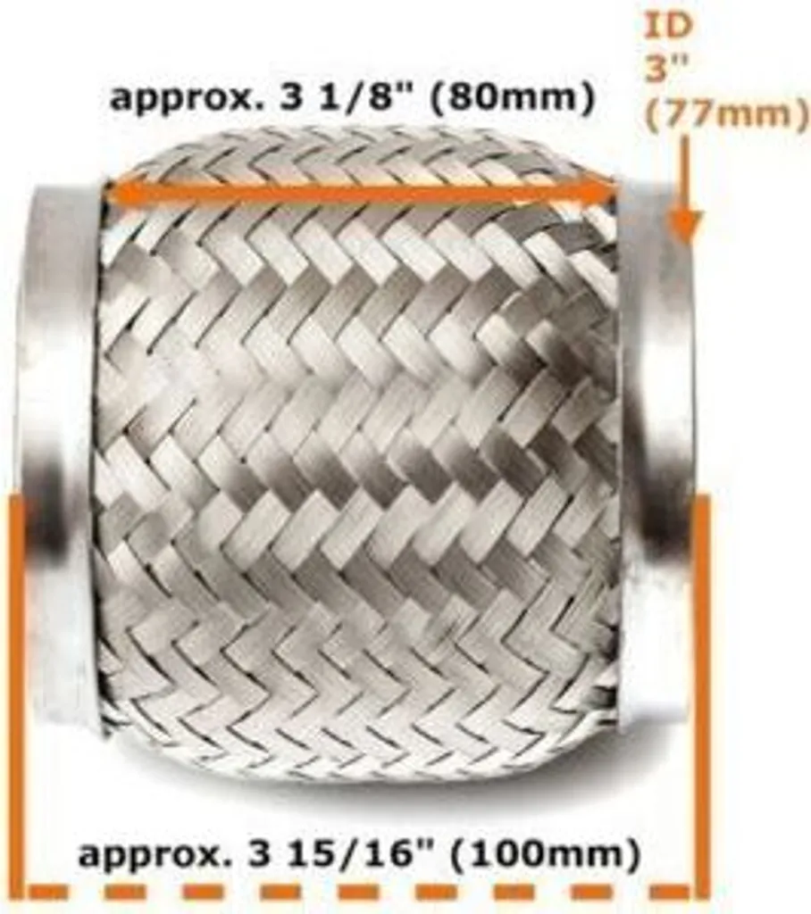 Tubo Flessibile Scarico 3 Pollici 76mm 80mm a Y - Acciaio Inox