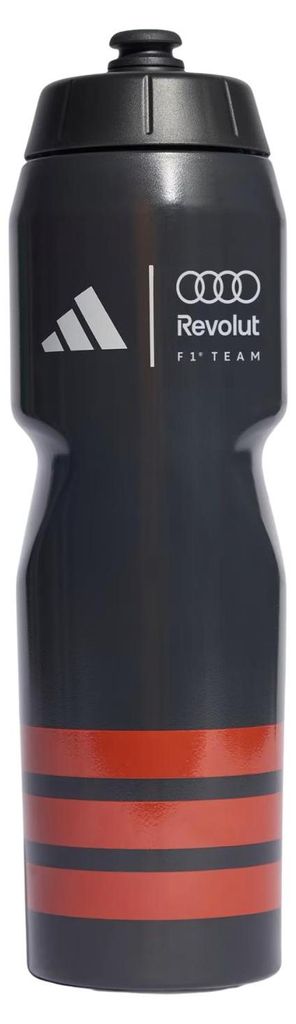 Audi F1 Team DNA Trinkflasche Adidas, Offizieller Fanartikel, Schwarze Squeeze-Flasche 750 ml mit Audi-Revolut-Branding, BPA-frei, 100% Polyethylen