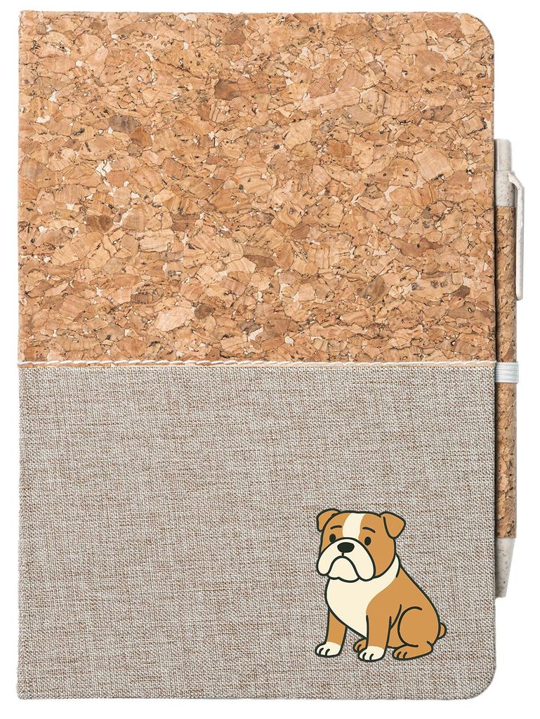Huuraa Notizbuch A5 English Bulldog Comic Bully 80 Blatt inkl. Kugelschreiber Tagebuch Geschenkidee