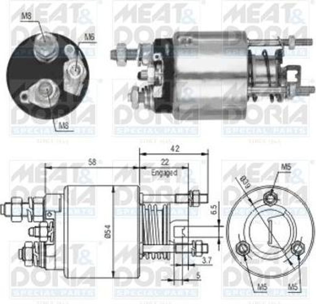 MEAT & DORIA 46078 Magnetschalter, Anlasser OE 9948345 kompatibel mit Punto, Marea, Bravo, Brava
