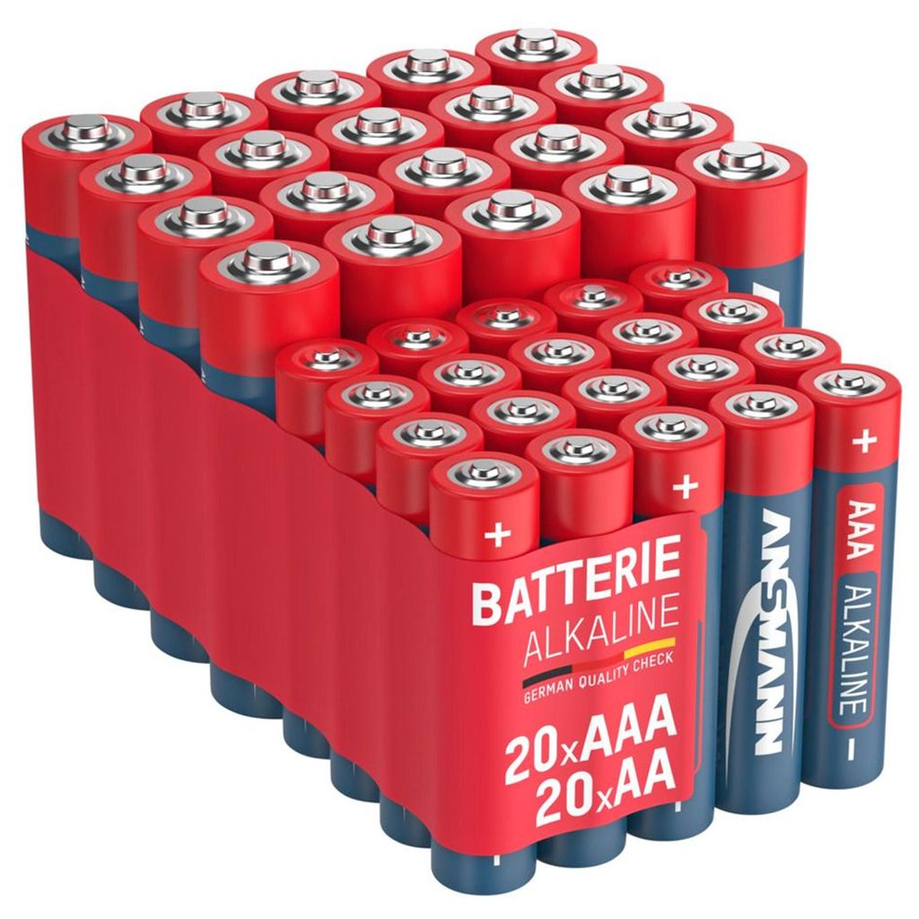 ANSMANN Batterie Set Alkaline 20x AA Mignon LR6 + 20x AAA Produktbild 