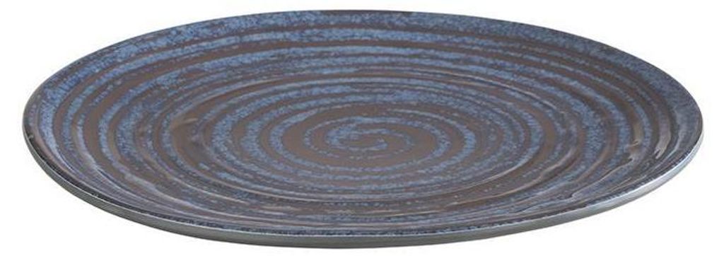 APS 85027 Teller LOOPS, Ø 22 cm, Höhe 2 cm, Melamin, dunkelblau/dunkelgrau