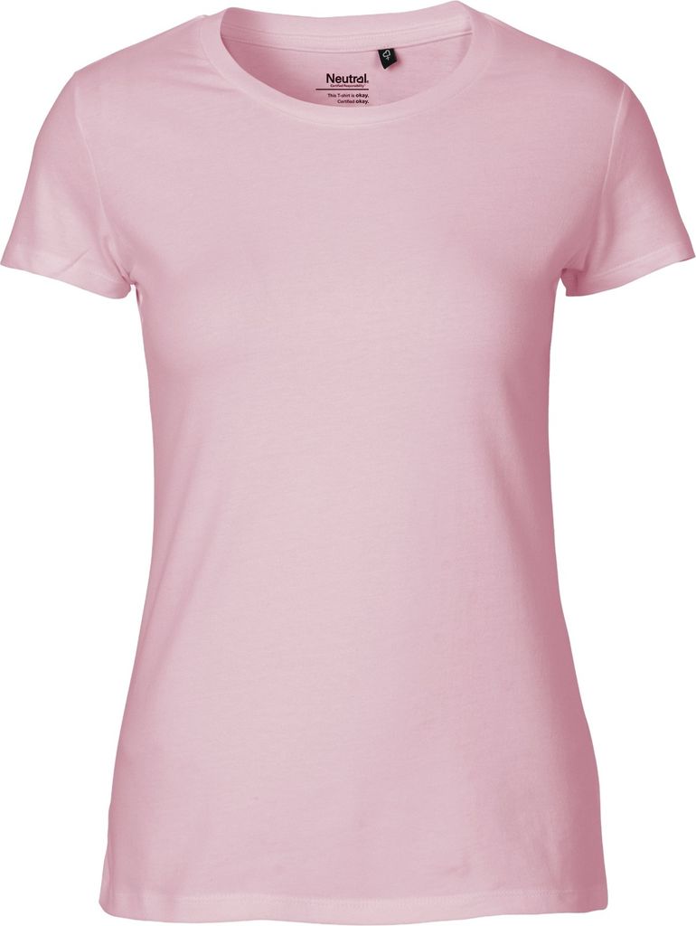 Neutral O81001 | damen Fitted T-Shirt / 100% Fairtrade-Baumwolle - Farbe: Light Pink - Größe: XS