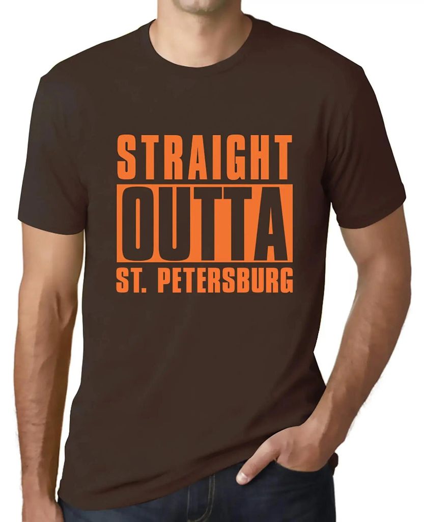Herren Grafik T-Shirt Direkt aus St Petersburg – Straight Outta St Petersburg – Öko-Verantwortlich Vintage Jahrgang Kurzarm Lustige Druck Gebu...