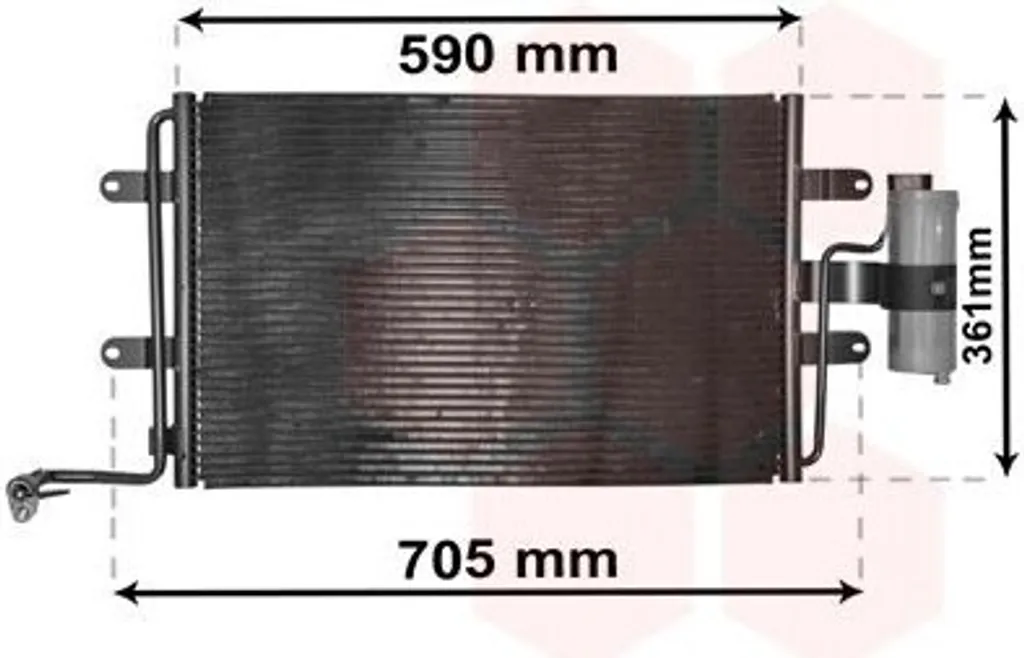Condensateur clim avec bouteille déshydratante pour VW Golf et Skoda Octavia