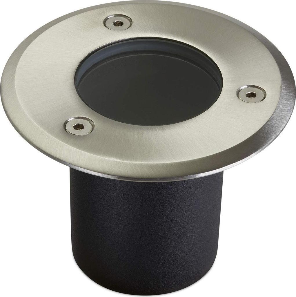 LED Bodeneinbaustrahler ALFA MINI rund Ø 100 mm Edelstahl IP67 GU10-230V Gartenstrahler Bodenleuchte (ohne Leuchtmittel) von SO-TECH