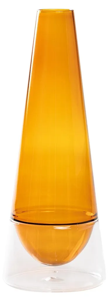 Vase en verre soufflé incassable au choc thermique - Design Ambre