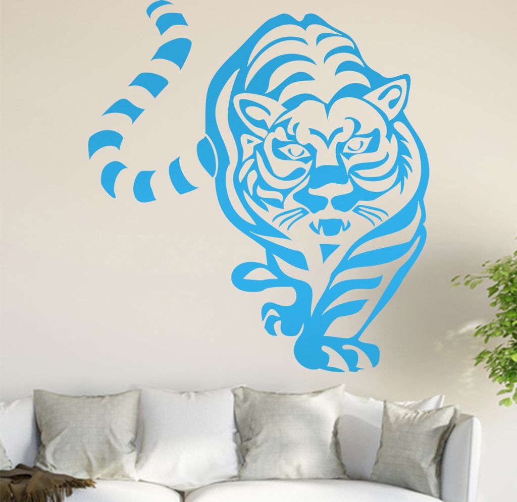 Tiger Wandtattoo in 6 Größen - Wandaufkleber Wall Sticker - Dekoration, Küche, Wohnzimmer, Schlafzimmer, Badezimmer
