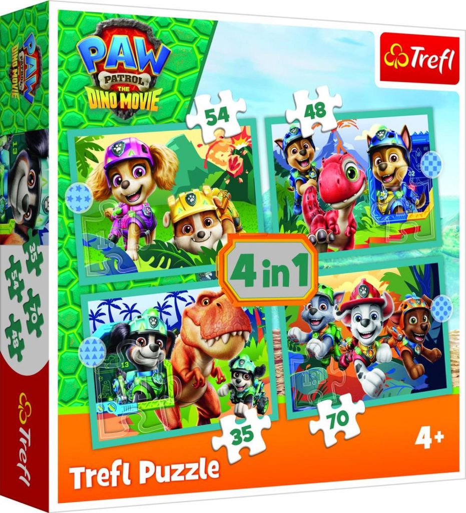 Puzzle 4v1 Tlapková patrola/Paw Patrol Dino Movie: Příběhy Immagine del prodotto 