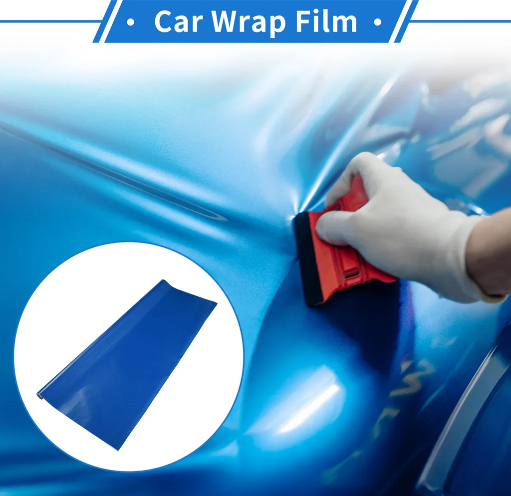 Film de Protection Carrosserie Bleu Mat PVC pour Masquer les Rayures