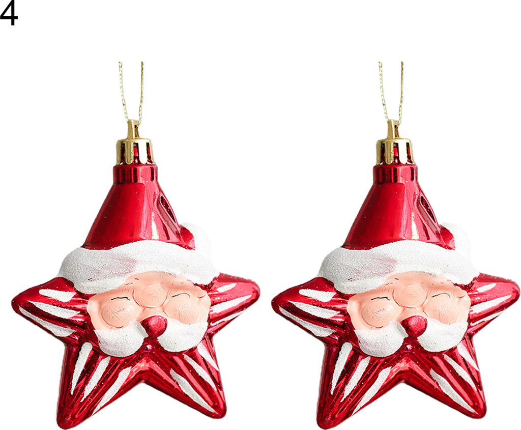 2pcs Weihnachtsverzierung auffällige Cartoon-Form Plastik-Weihnachtsanhänger für Zuhause-4