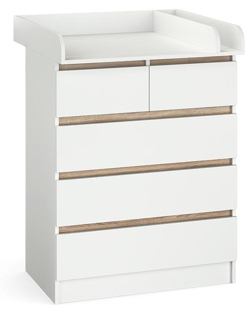 Wickelkommode Vicco Emma Weiß/Sonoma 80 x 110.2 cm mit 5 Produktbild 
