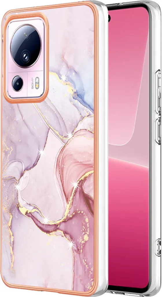 Cover Protettiva Xiaomi 13 Lite 5G TPU | Marmo Rose Gold Antiurto