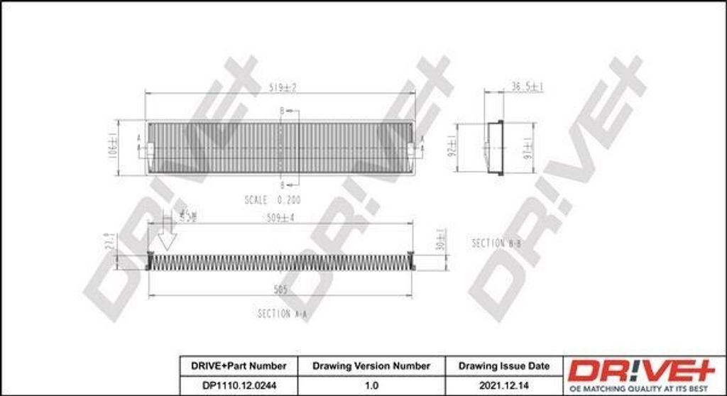 Dr!ve+ DP1110.12.0244 - OE 1115 650 Innenraumfilter für Mondeo III, X-Type (X400)