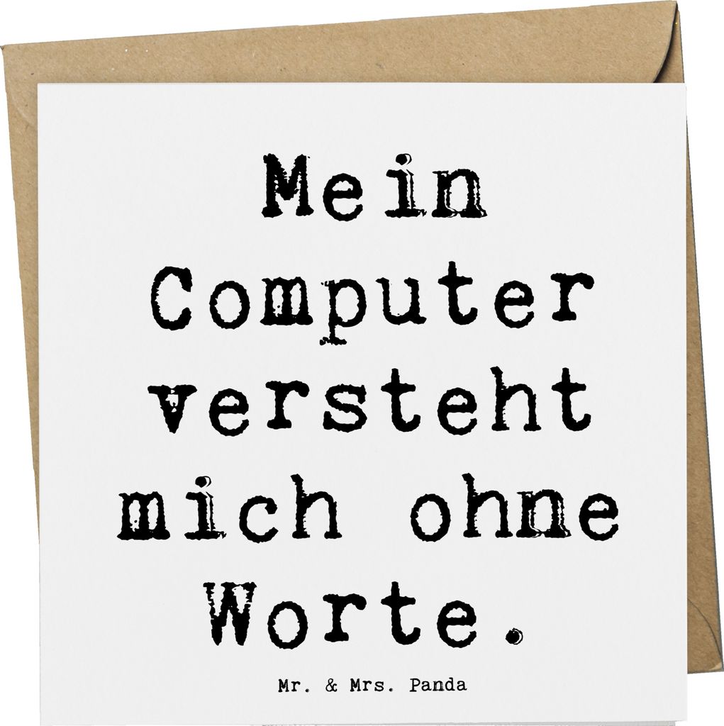 Mr. & Mrs. Panda Grußkarte Spruch Verständnisvoller Softwareentwickler - Weiß - Geschenk, Software, Glückwunschkarte, Beruf, anlasskarte, Klapp...