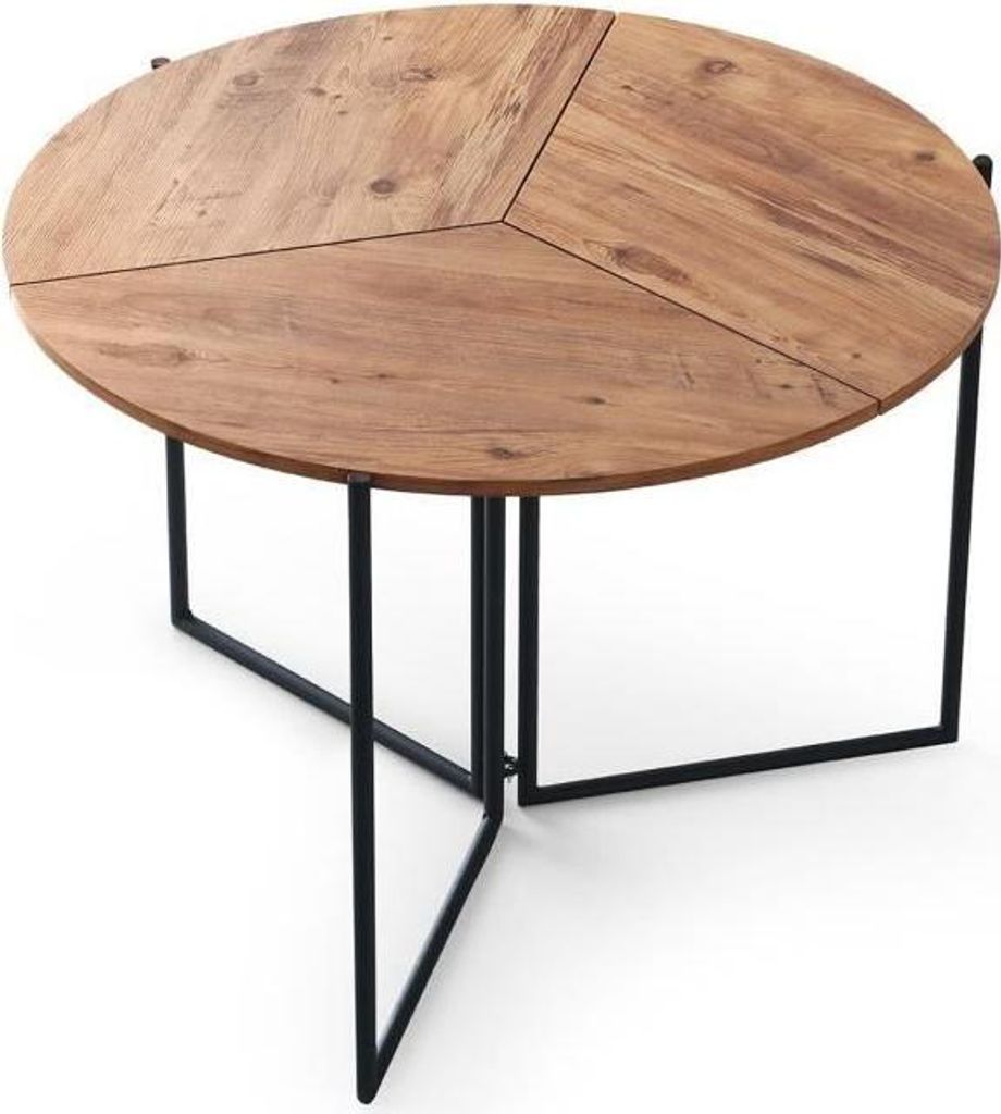 Esstisch, Klappbar YAPRAK, Atlantik Kiefer, Rund, 4 Personen, 100 x 100 x 72 cm