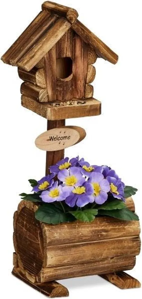 Nichoir décoratif et pot de fleurs pour attirer les oiseaux du ciel