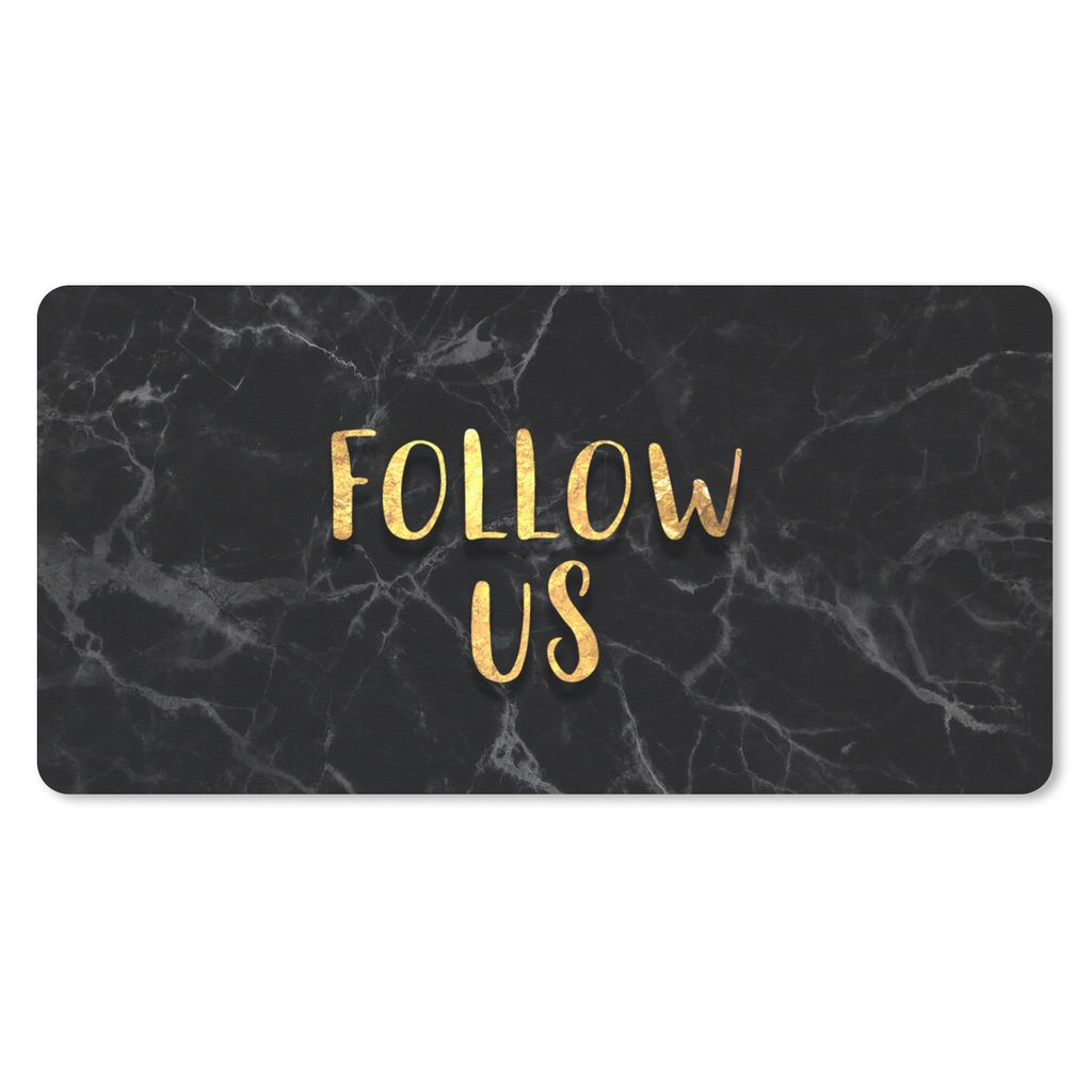MuchoWow Schreibtischunterlage Soziale Medien - Instagram - Gold - Marmor 80x40 cm - XXL Mauspad - Gaming Mauspad