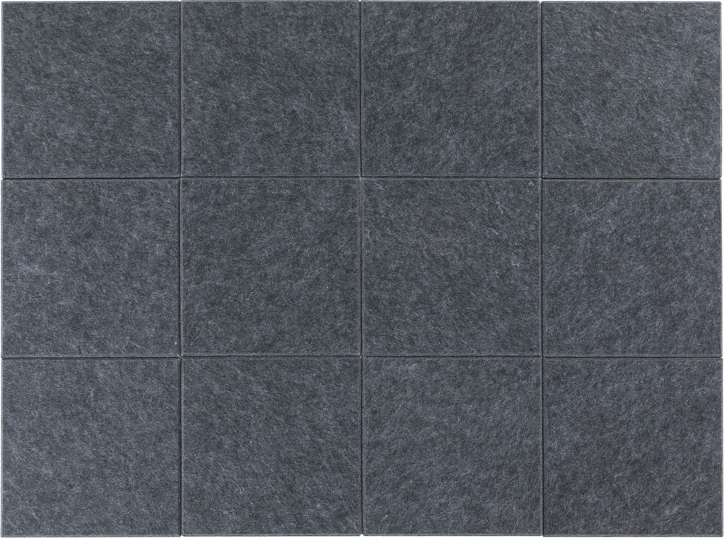 A grid of 12 dark gray acoustic panels.