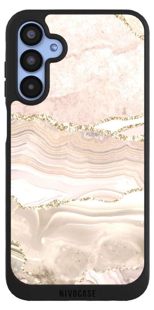 NIVOCASE Handyhülle für Samsung Galaxy A15 5G Hülle NIVOpure Case Schwarz Glitzer Look Marmor Utart