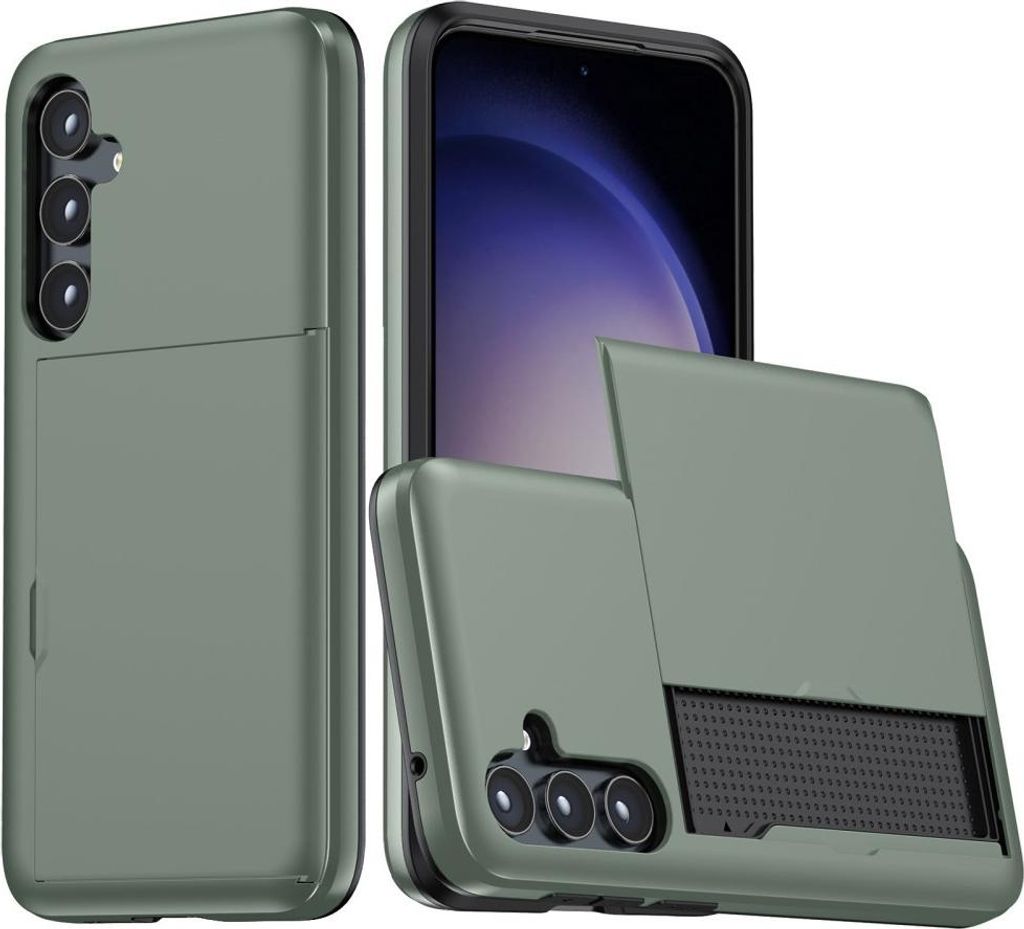 Samsung Galaxy A55 Hülle - Coverup Hybrid Card Slider Back Cover - Army Green