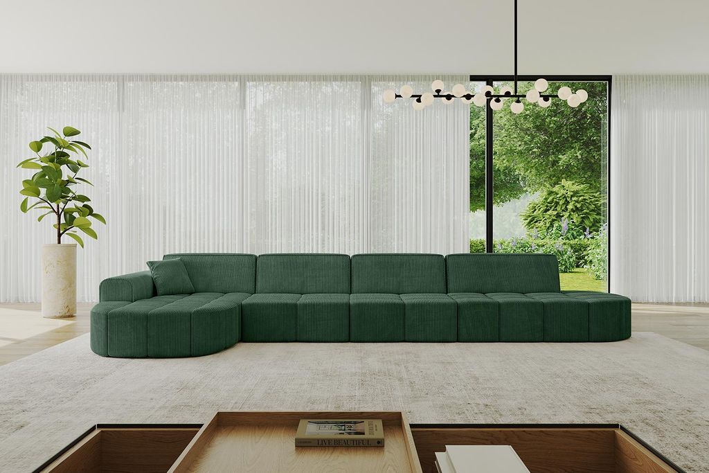 ALTDECOR Ecksofa in L-Form Livo-L3 - 422x173x79,5 cm Grün - Corner Sofa Bett Eckcouch Couch Wohnlandschaft Cauchsofa