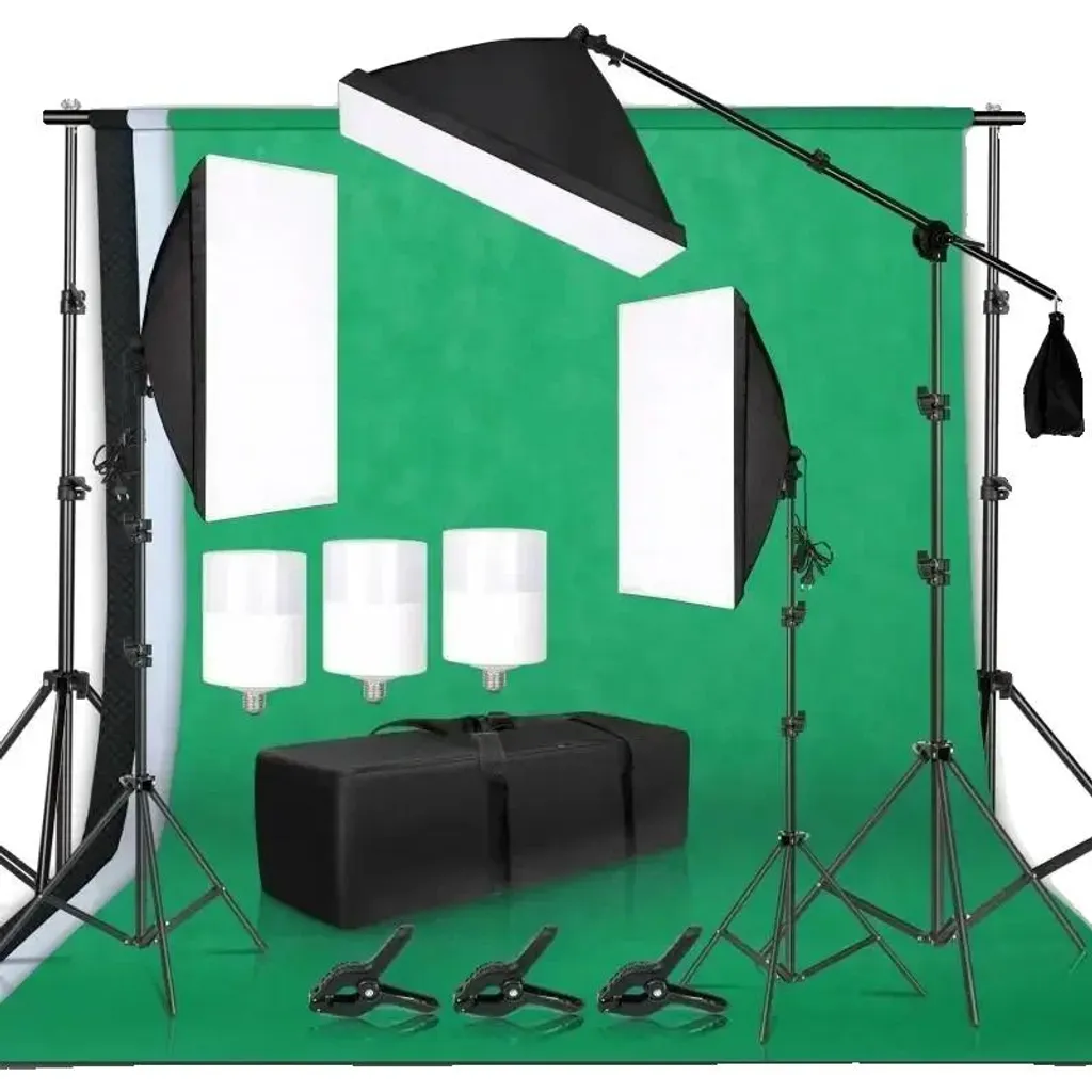 Kit studio photo 35 avec boîtes à lumière et pieds réglables complet