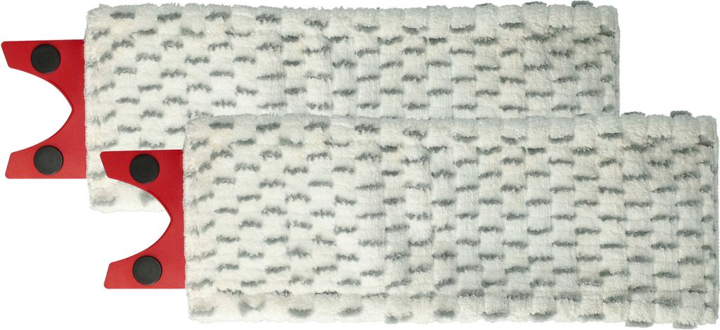 vhbw 2x Wischbezug kompatibel mit Vileda 1-2 Spray Wischmopp - Ersatzkopf, Mikrofaser Grau Weiß