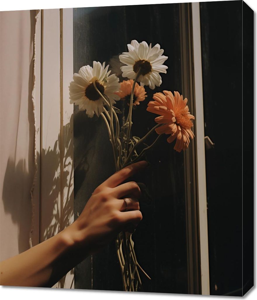 Bild 60x70cm Strahlen und Blüten