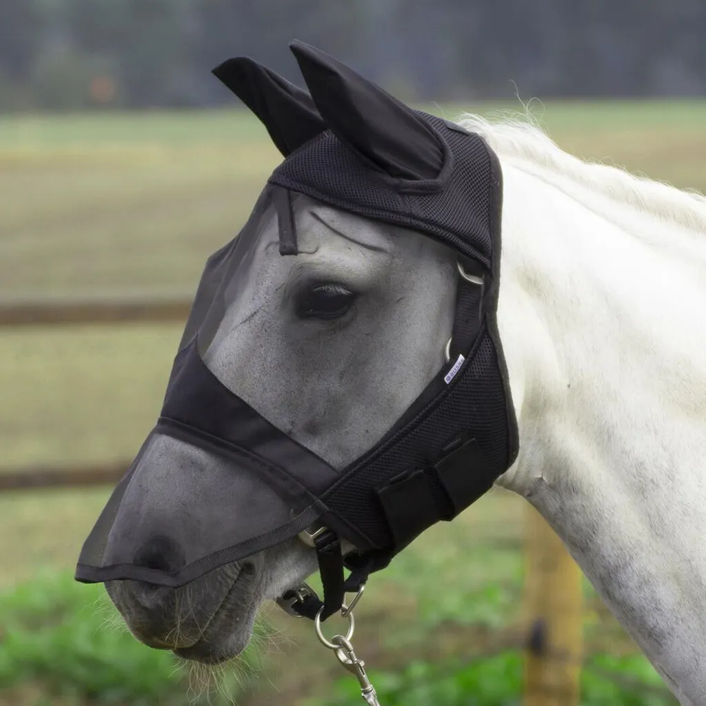 Maschera per Pony Busse Pro Nera | Protettivo e Comodo per l'Estate
