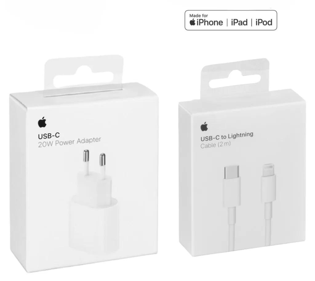 Set Ricarica Sicura Apple: Alimentatore 20W + Cavo Lightning 2m