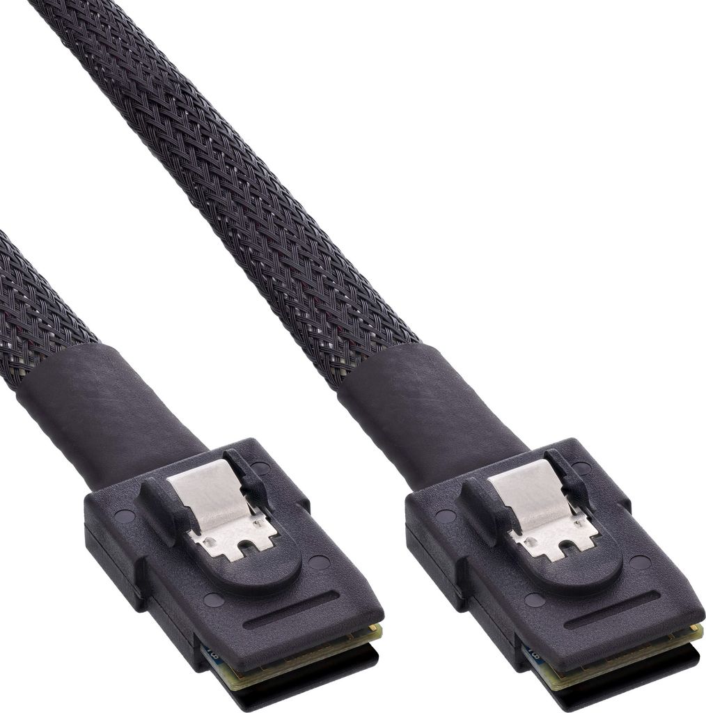 InLine SAS Kabel int., Mini-SAS SFF-8087/Mini-SAS SFF-8087, m. Sideband, 1m