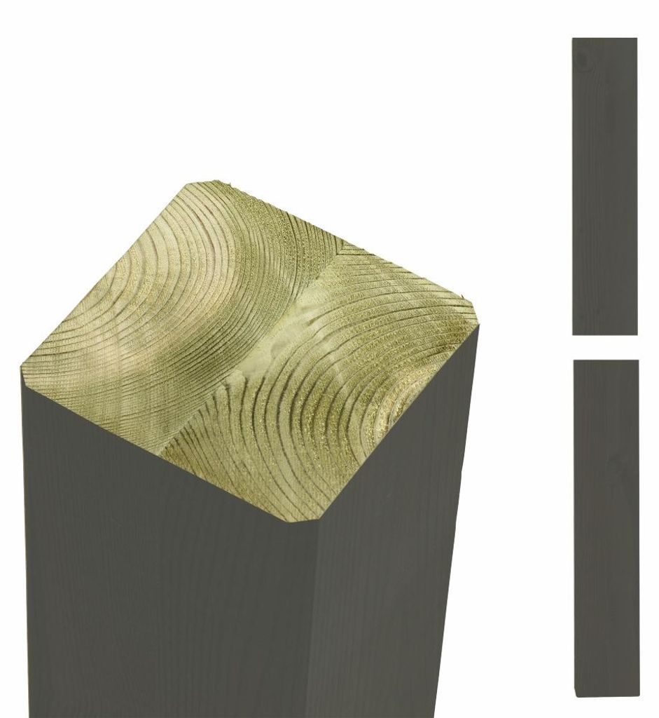 Plus Verleimte Pfosten beidseitig gerade 9 x 9 x 98 cm umbragrau
