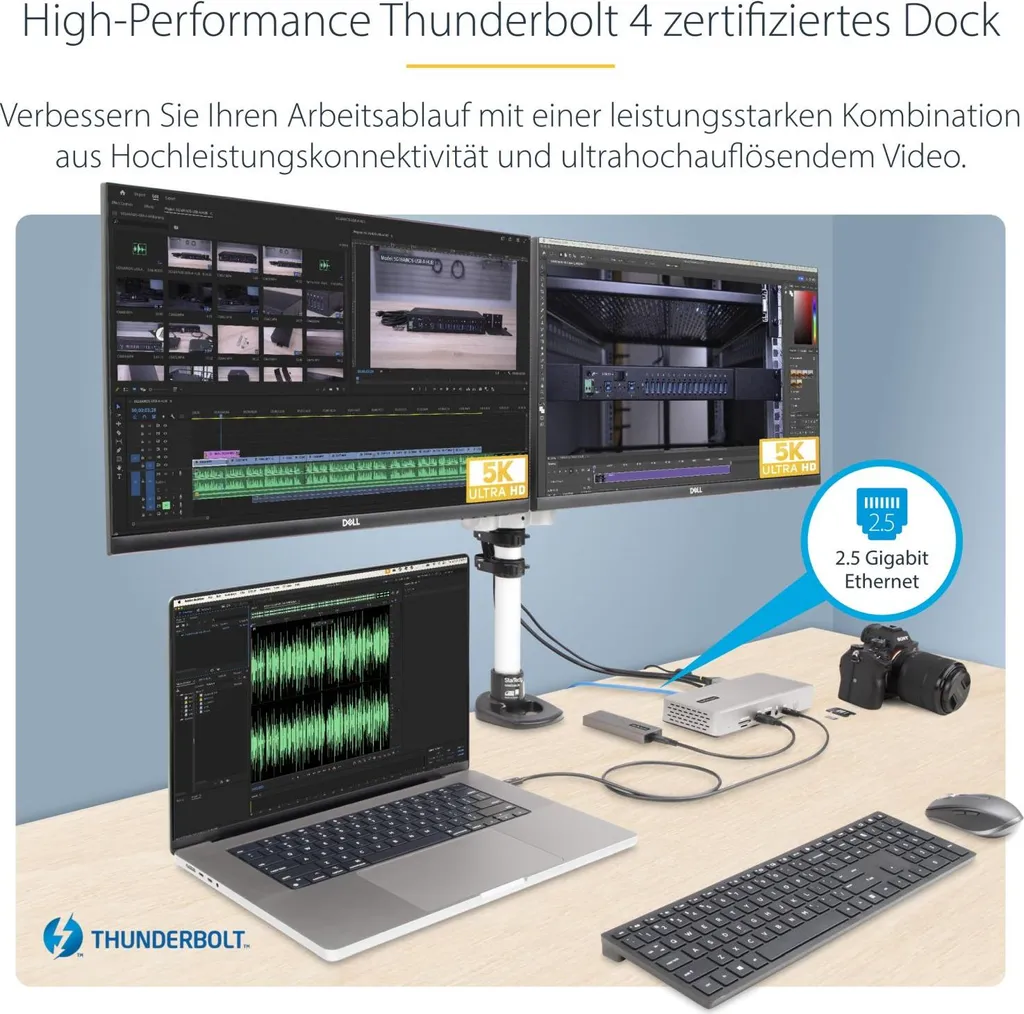 Docking Station Thunderbolt 4 pour 4 Écrans avec Ethernet 2.5 GbE Rapide - 9