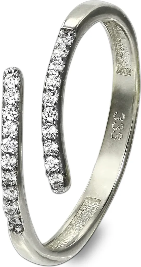 Bague de fiançailles or blanc 333 zirconium GoldDream taille 56 femme