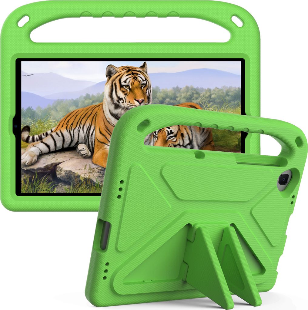 Hülle für Samsung Galaxy Tab A 10,1 2019 SM-T510/T515, Leichte Stoßfeste Eva Kinder Schutzhülle mit Griff und Faltbarem Ständer Grün