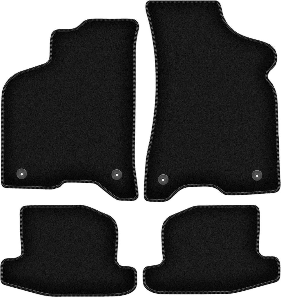 Wielganizator Velours-Autoteppiche – passend für Volkswagen Lupo (Schrägheck, Bj. 1997-2005) – schwarz, passgenau, mit Befestigungen set 4 Stk.