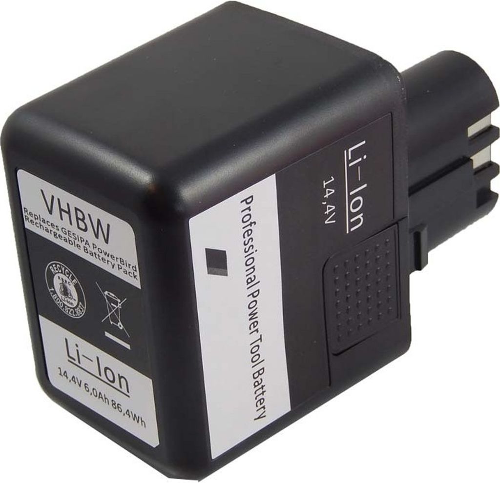 vhbw Akku Ersatz für Gesipa 7251045, 7251049 für Werkzeug, Blindniet-Setzgerät (6000 mAh, Li-Ion, 14,4 V)