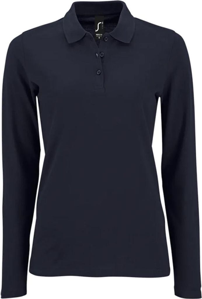 SOLS - "Perfect" Poloshirt für Damen Langärmlig LT2512 (S) (Dunkelblau)