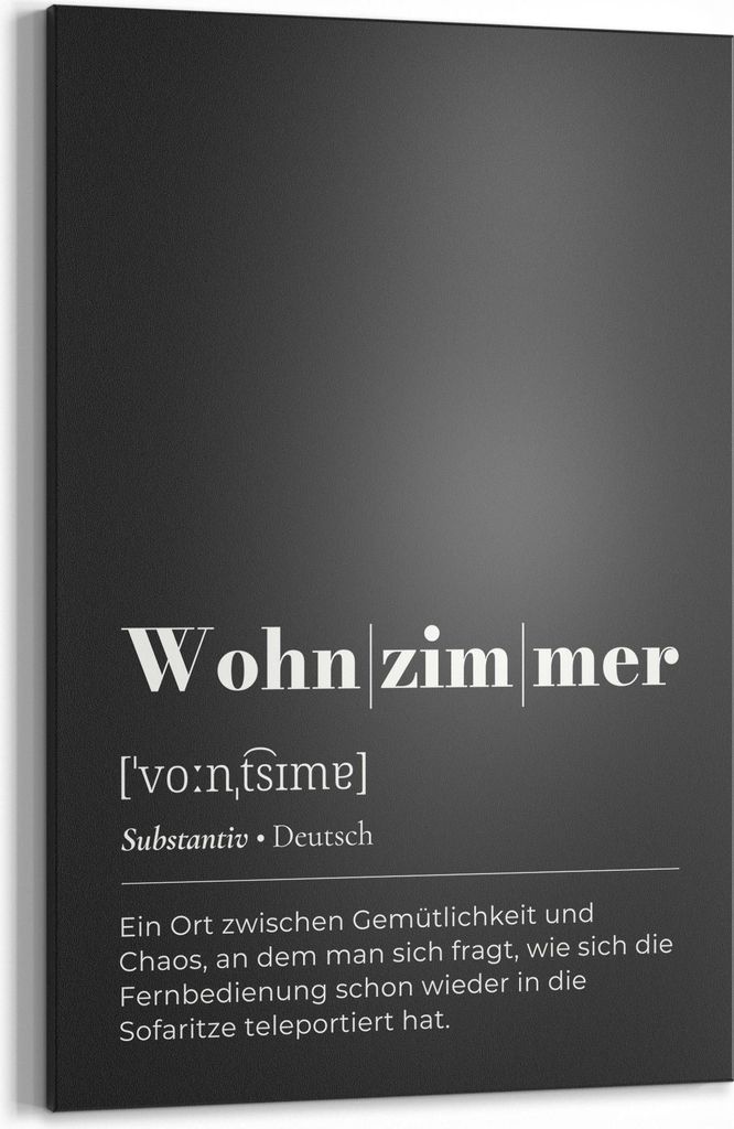 DEQORI Kreidetafel 40x60 cm 'Wohnzimmer - Definition' Tafel Wandtafel Schreibtafel