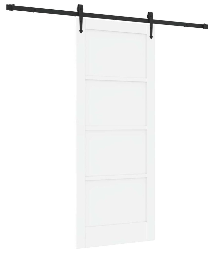 Schiebetür ORKDAL Weiß 83 x 202 cm Massives Kiefernholz