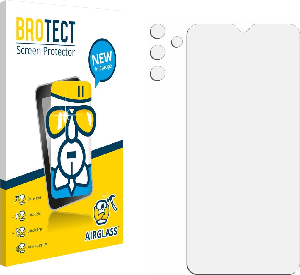 BROTECT Schutzglas für Samsung Galaxy A23 (Display+Kamera) Schutzfolie Panzer Folie Glas Display Schutz klar