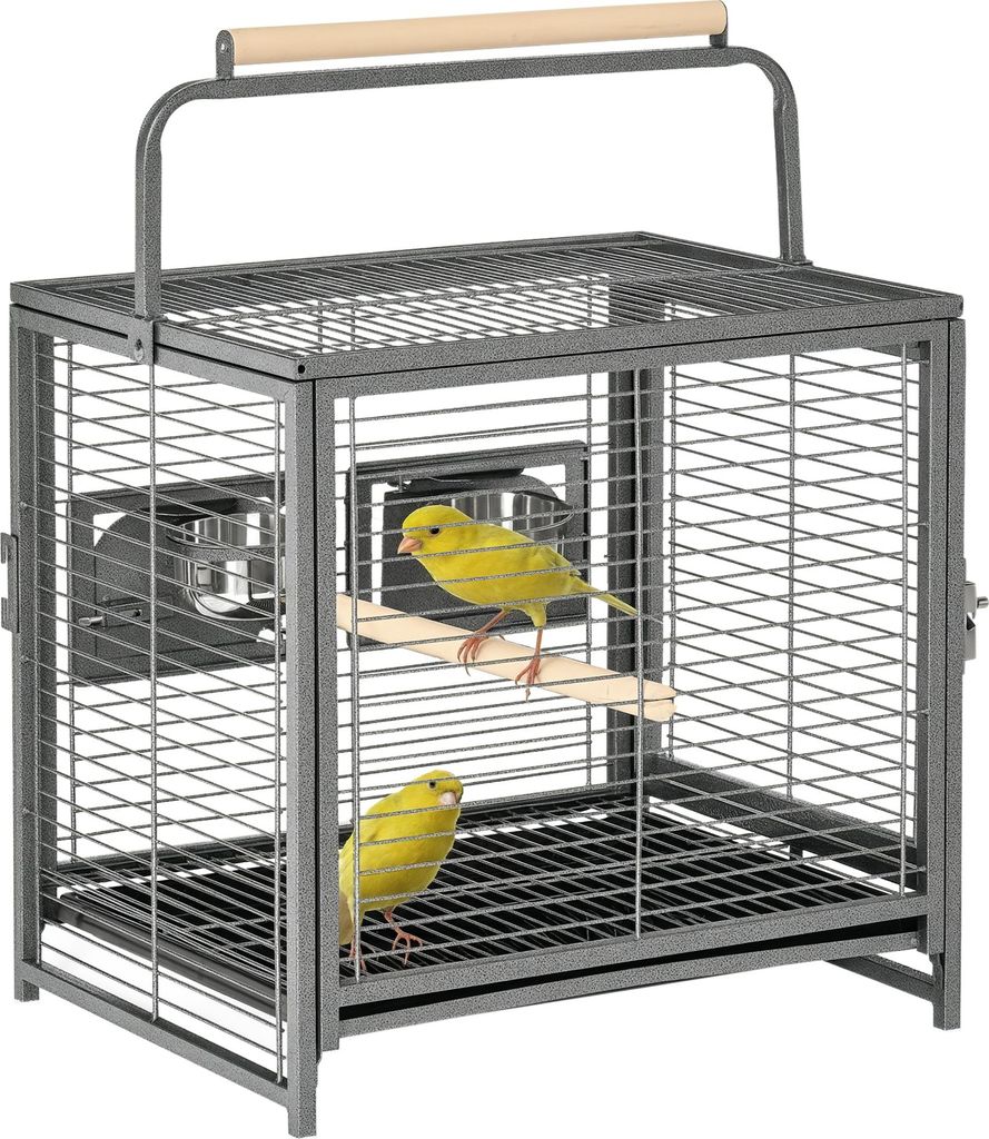 PawHut Cage de transport en acier pour perroquets, cage à Image du produit 