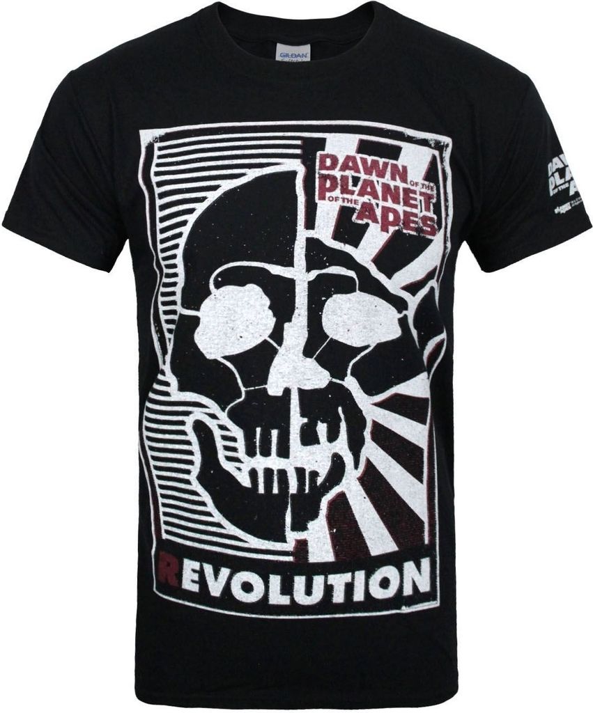 Dawn Of The Planet Of The Apes - "Revolution" T-Shirt für Herren NS5476 (2XL) (Schwarz/Weiß)
