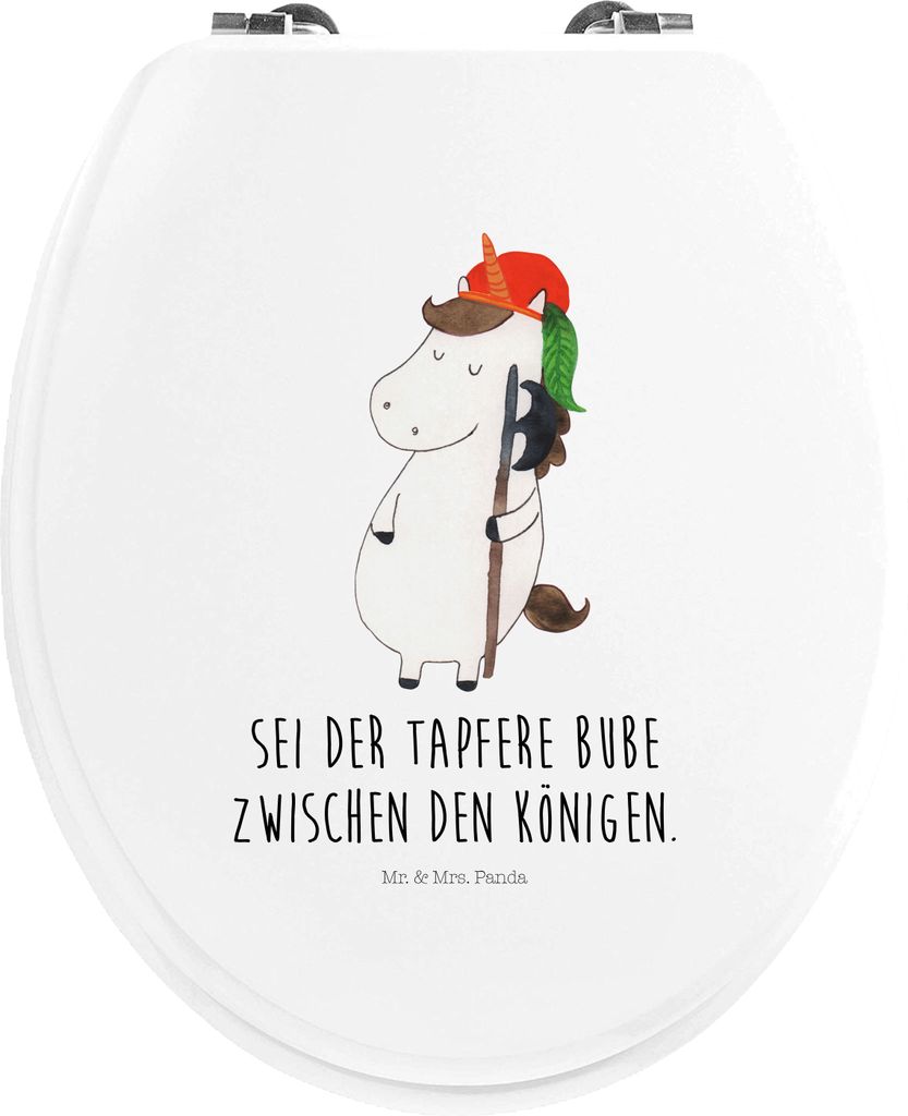 Mr. & Mrs. Panda WC Brille Einhorn Junge - Weiß - Geschenk, Mittelalter, Unicorn, WC-Sitz, Bube, Toilettenbrille, Einhörner, Sitz, Klobrille, Klo...